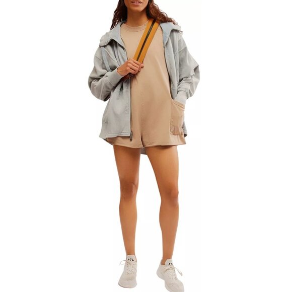 Free People Movement Hot Shot Romper Mocha Latte Small Medium - Picture 10 of 16